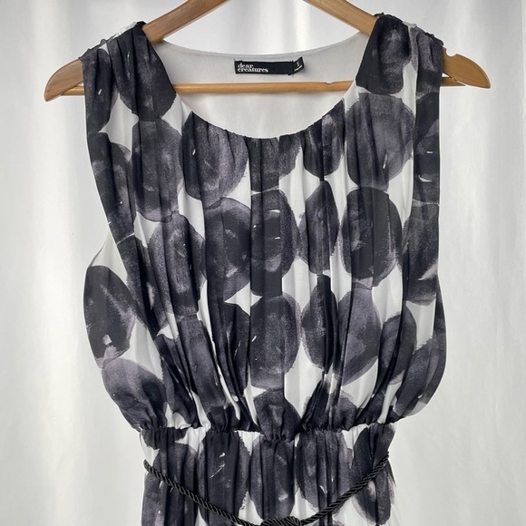 Dear Creatures Retro Abstract Dots Sleeveless Rope Tie Maxi Dress in Multi Small - Picture 4 of 9